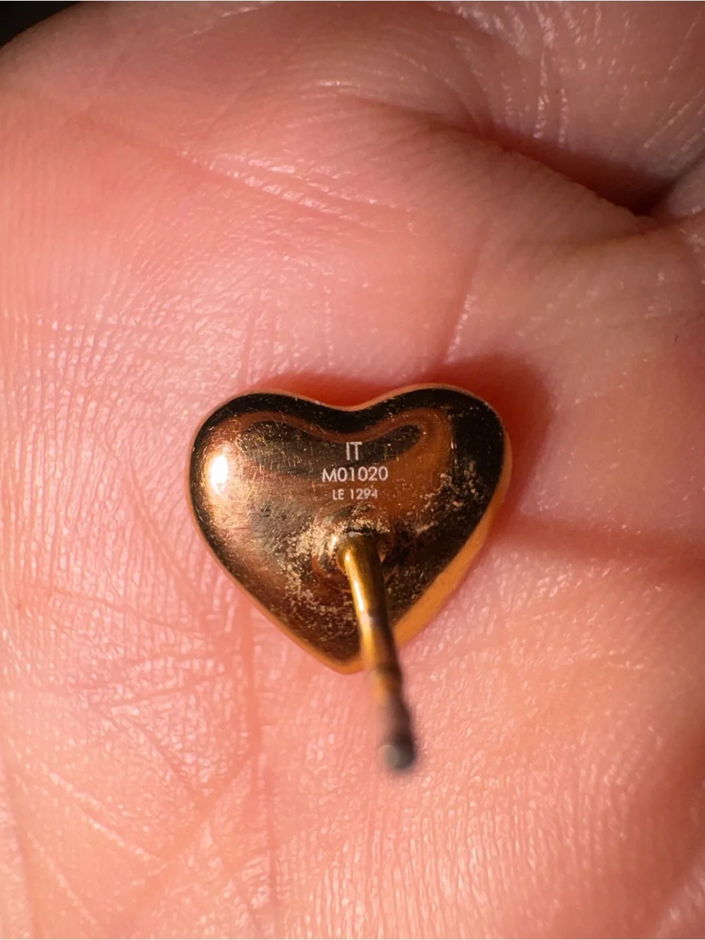 100% authentic LV heart studded earrings on gold tone.